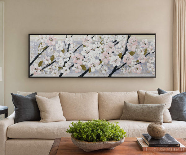 Canvas wall art in interior setting.