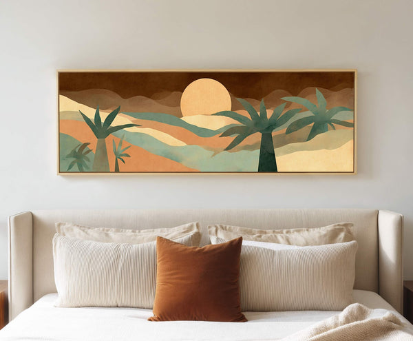 Canvas wall art in interior setting.