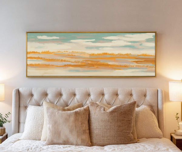 Canvas wall art in interior setting.