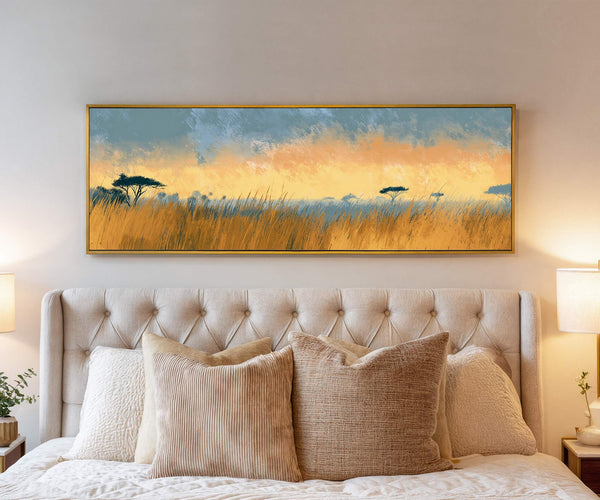 Canvas wall art in interior setting.