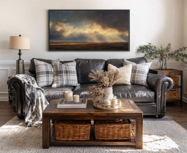 Canvas wall art in interior setting.