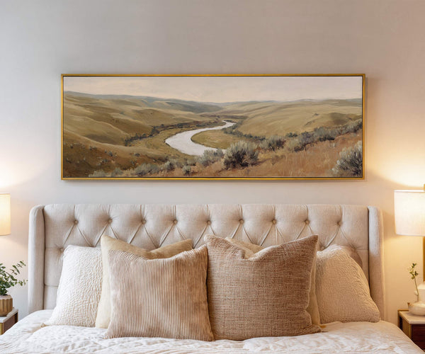 Canvas wall art in interior setting.