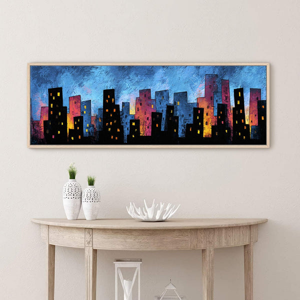 Canvas wall art in interior setting.