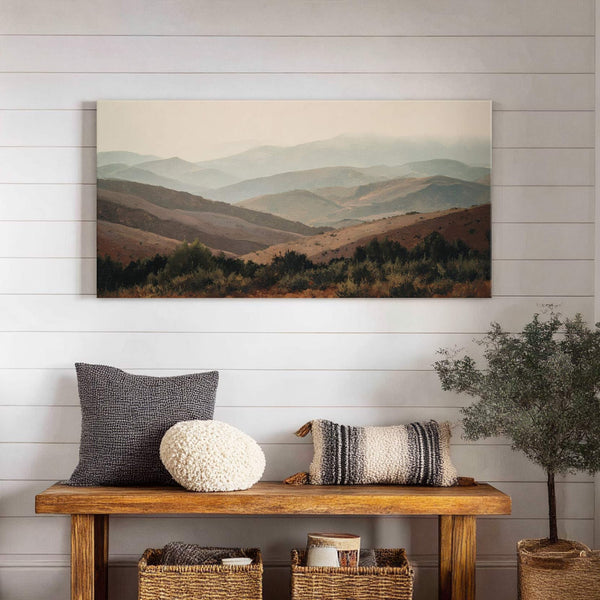 Canvas wall art in interior setting.