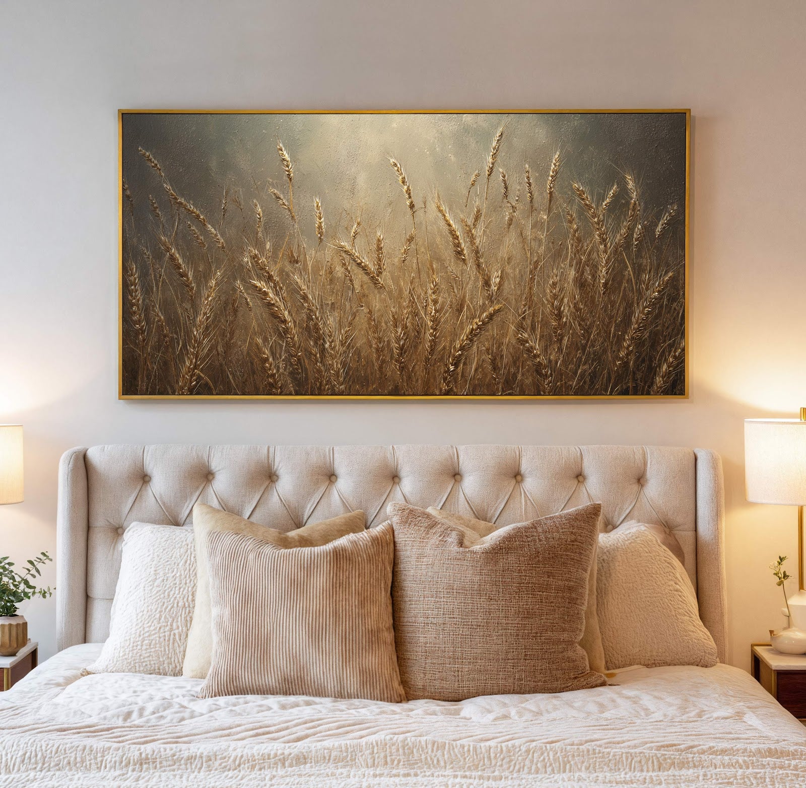 Canvas wall art in interior setting.