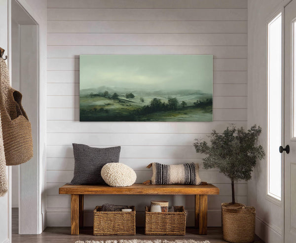 Canvas wall art in interior setting.