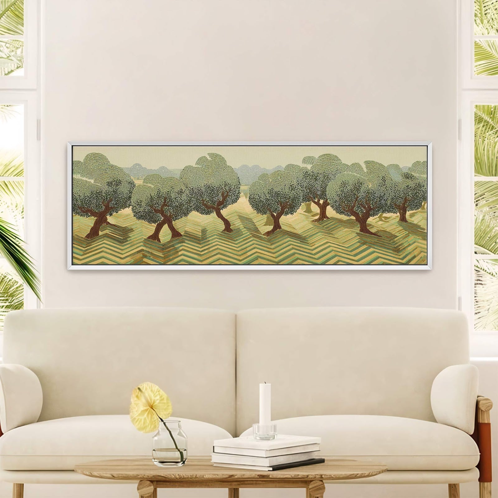 Canvas wall art in interior setting.