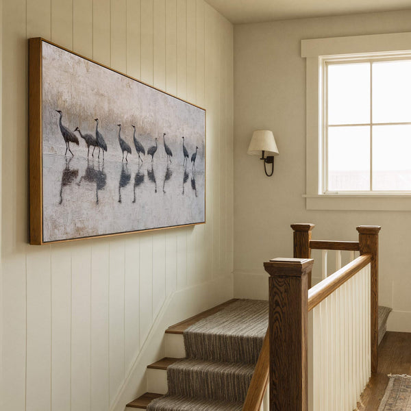 Canvas wall art in interior setting.