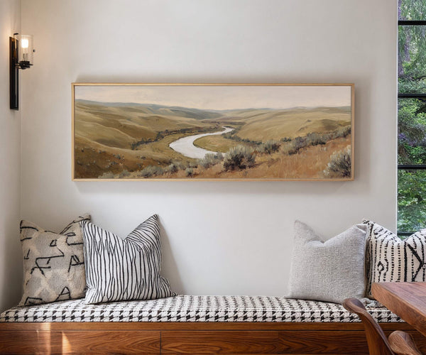 Canvas wall art in interior setting.