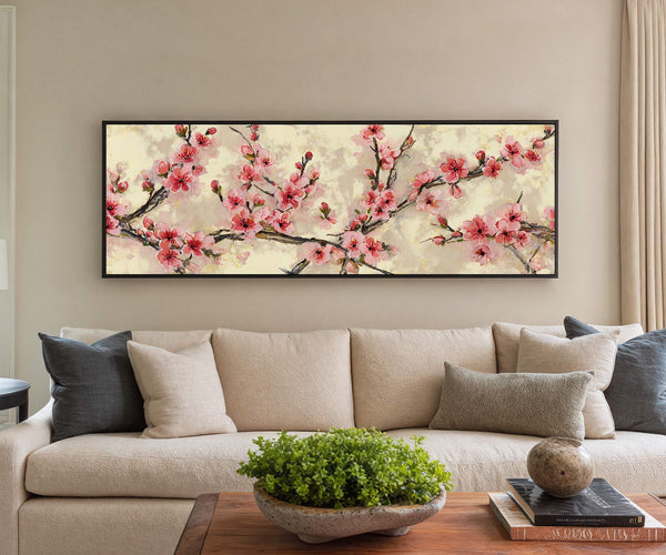 Canvas wall art in interior setting.