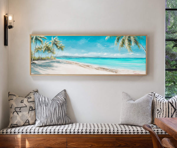 Canvas wall art in interior setting.