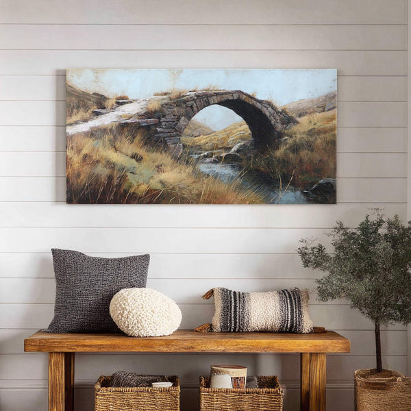 Canvas wall art in interior setting.