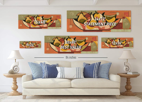 Canvas wall art in interior setting.