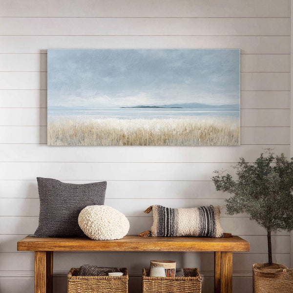 Canvas wall art in interior setting.