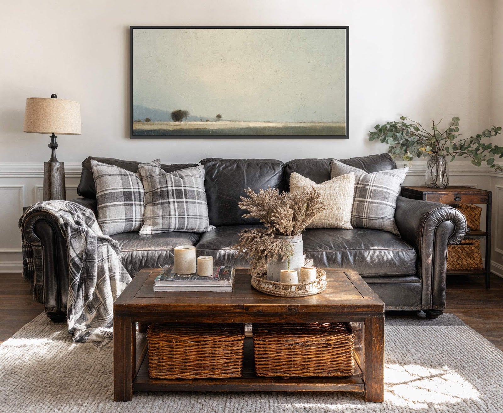 Canvas wall art in interior setting.