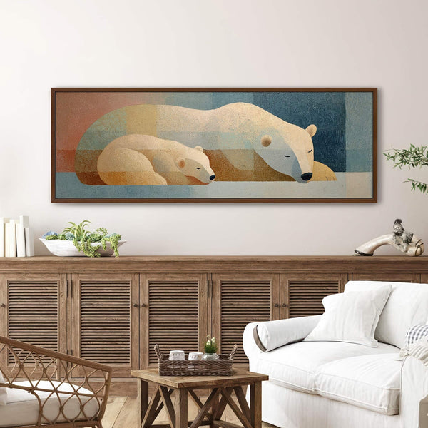 Canvas wall art in interior setting.