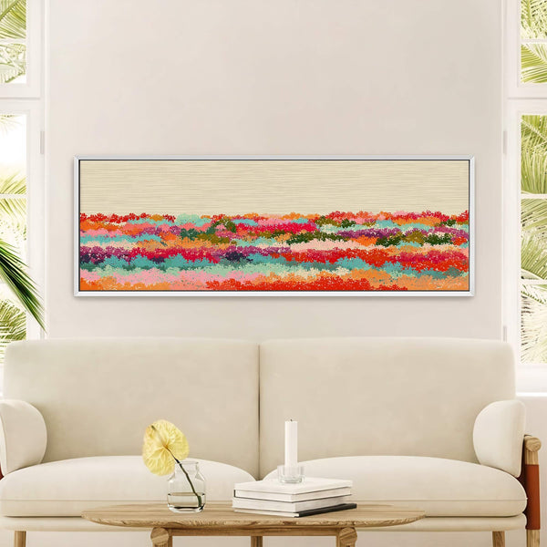 Canvas wall art in interior setting.