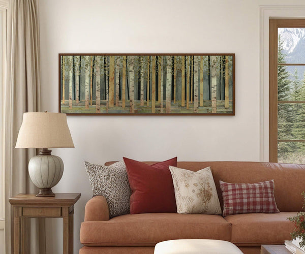 Canvas wall art in interior setting.