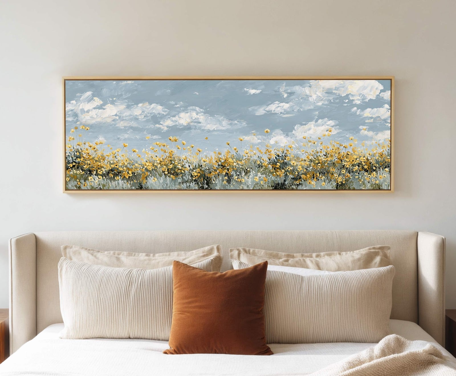 Canvas wall art in interior setting.