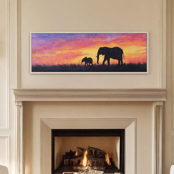 Canvas wall art in interior setting.