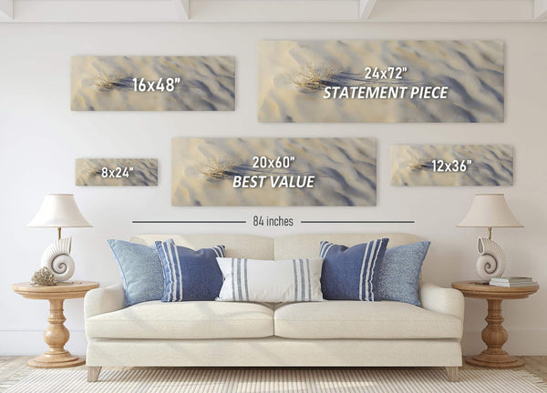 Canvas wall art in interior setting.