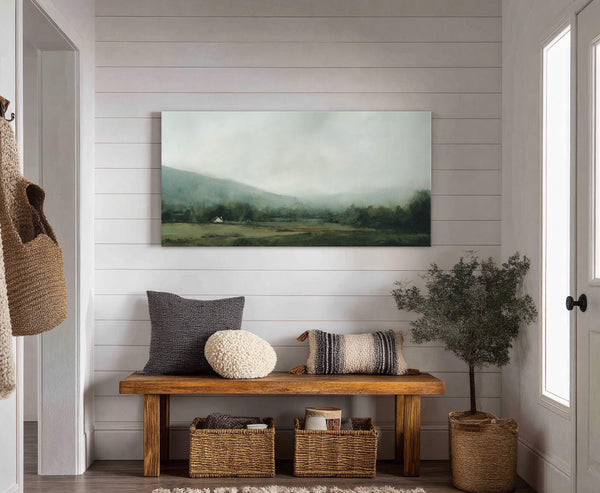 Canvas wall art in interior setting.
