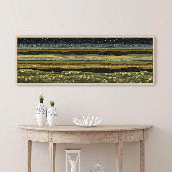 Canvas wall art in interior setting.