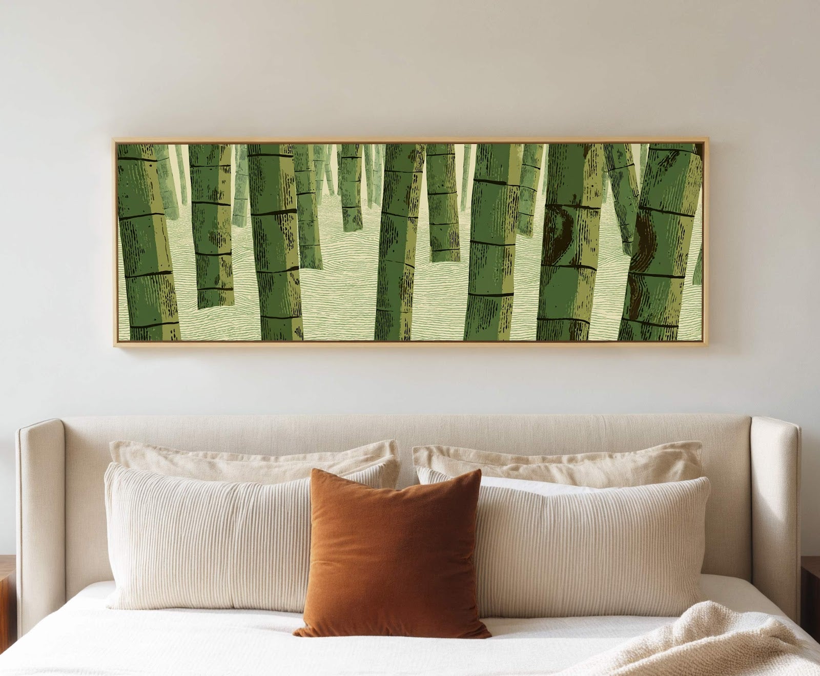 Canvas wall art in interior setting.
