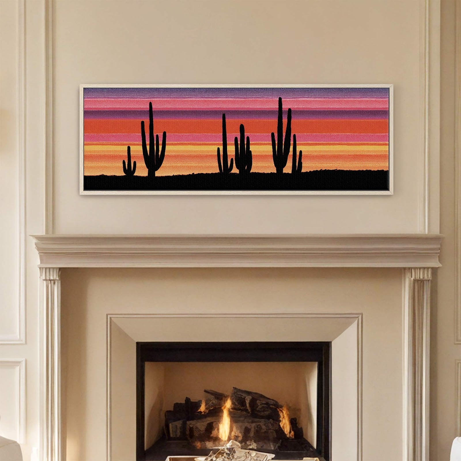 Canvas wall art in interior setting.