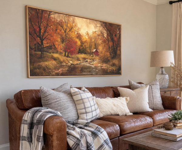 Canvas wall art in interior setting.