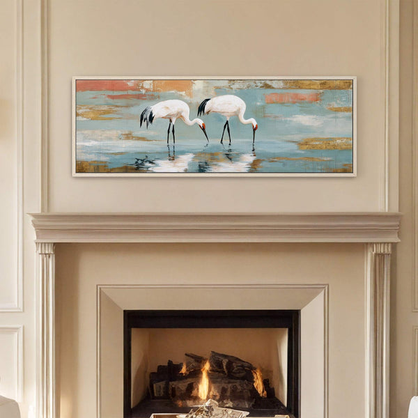 Canvas wall art in interior setting.