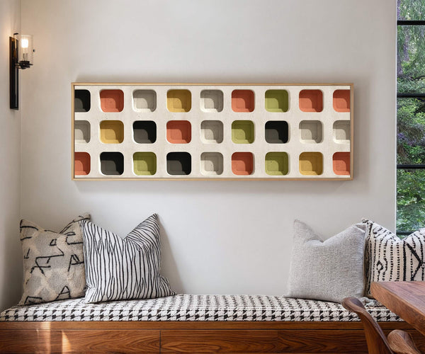 Canvas wall art in interior setting.