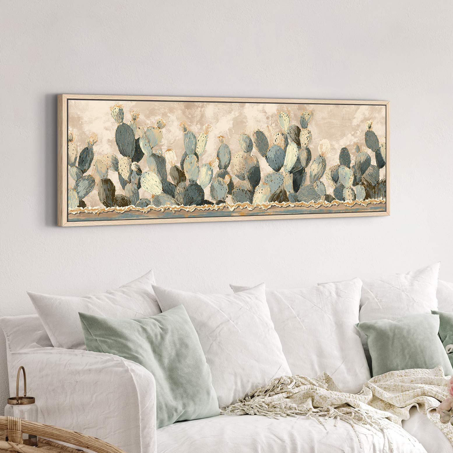 Canvas wall art in interior setting.