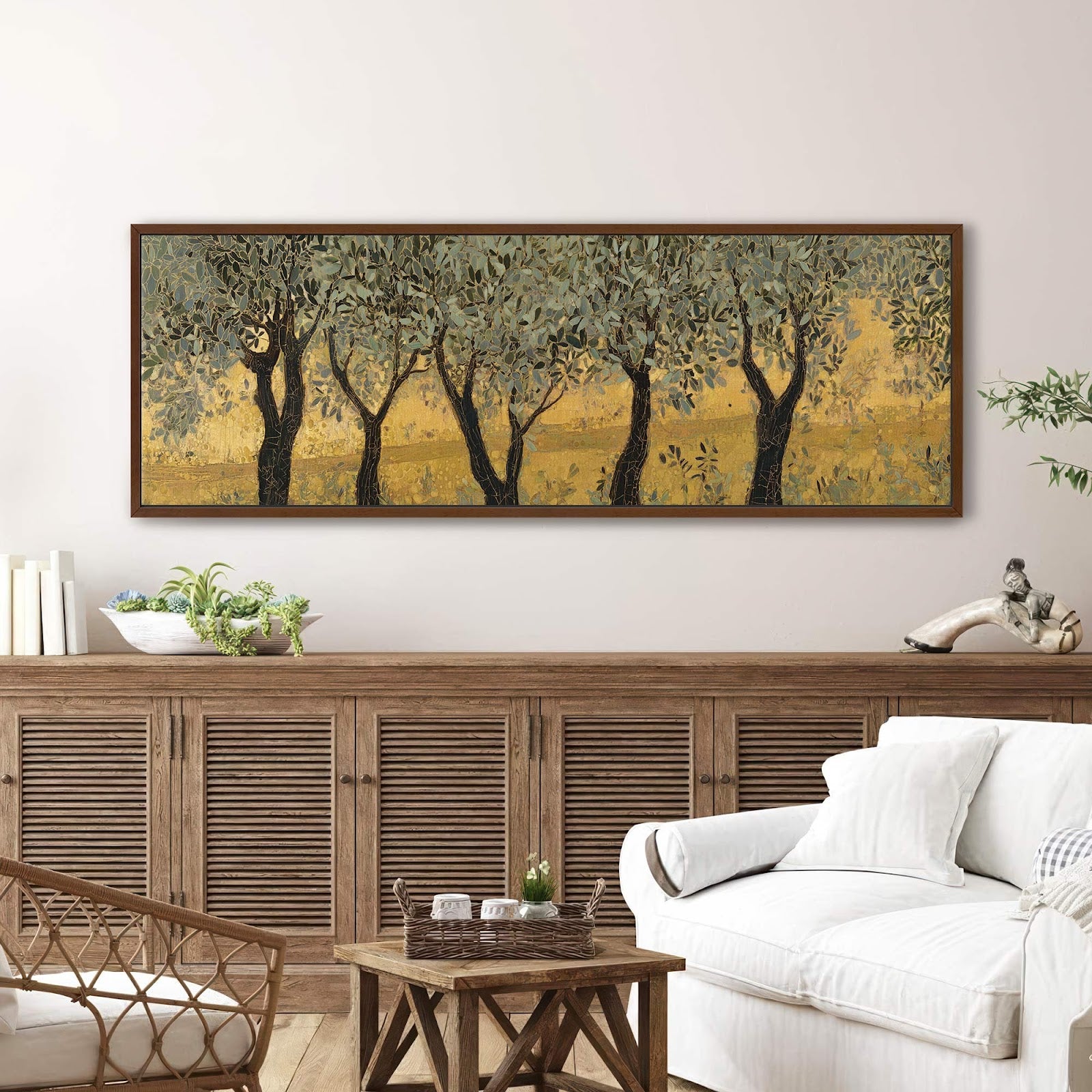 Canvas wall art in interior setting.