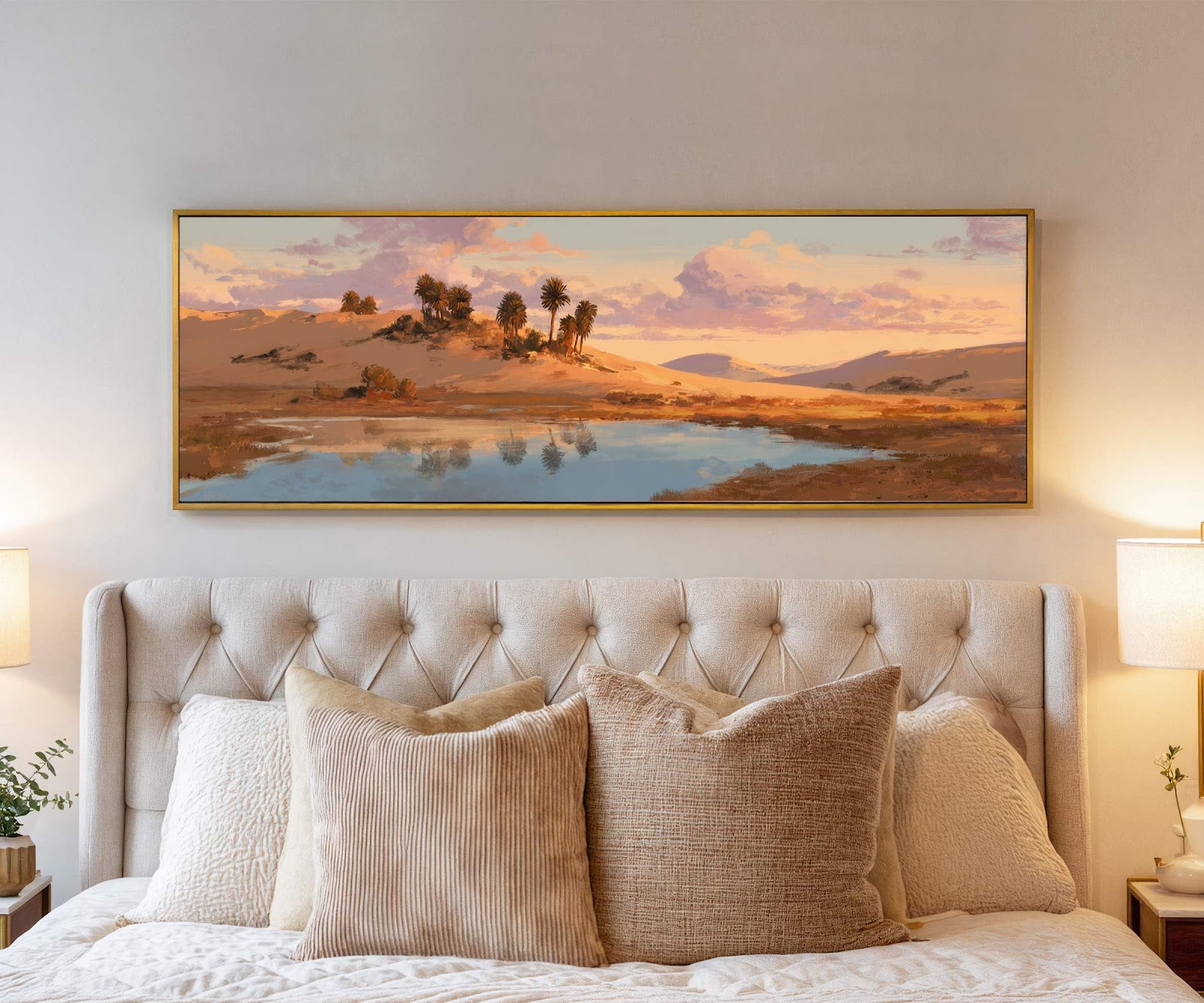 Canvas wall art in interior setting.