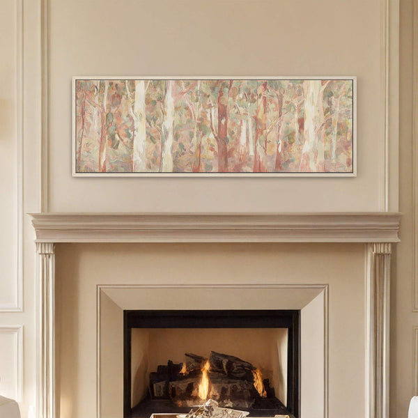 Canvas wall art in interior setting.