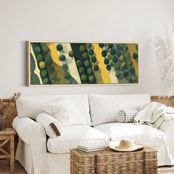 Canvas wall art in interior setting.