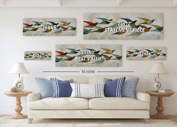Canvas wall art in interior setting.