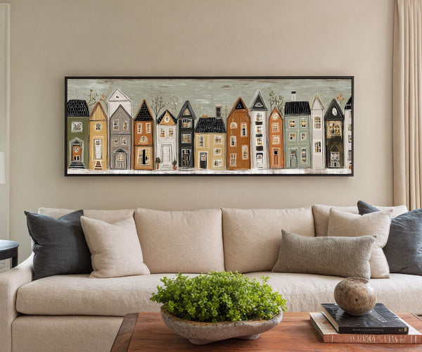 Canvas wall art in interior setting.