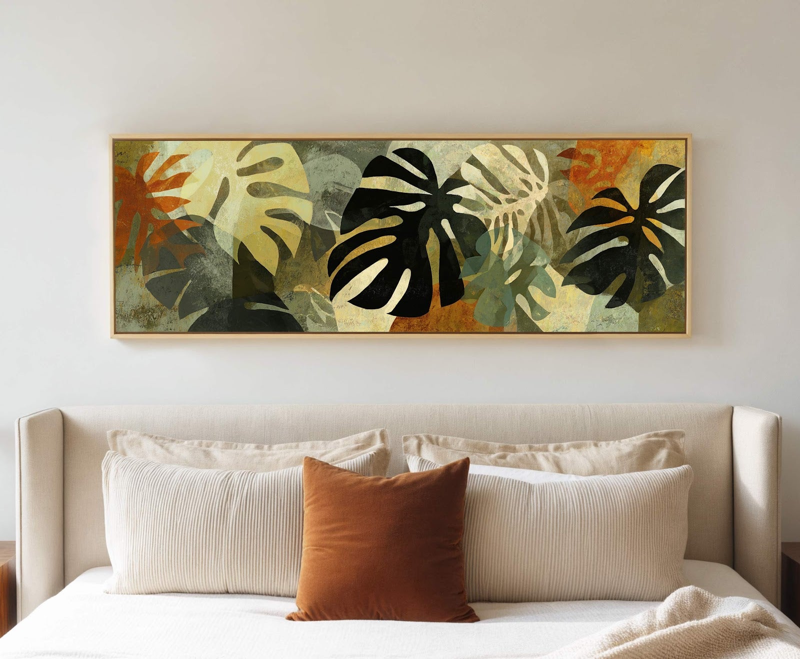 Canvas wall art in interior setting.