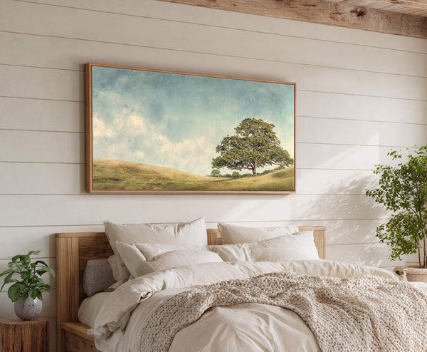 Canvas wall art in interior setting.