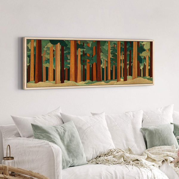 Canvas wall art in interior setting.