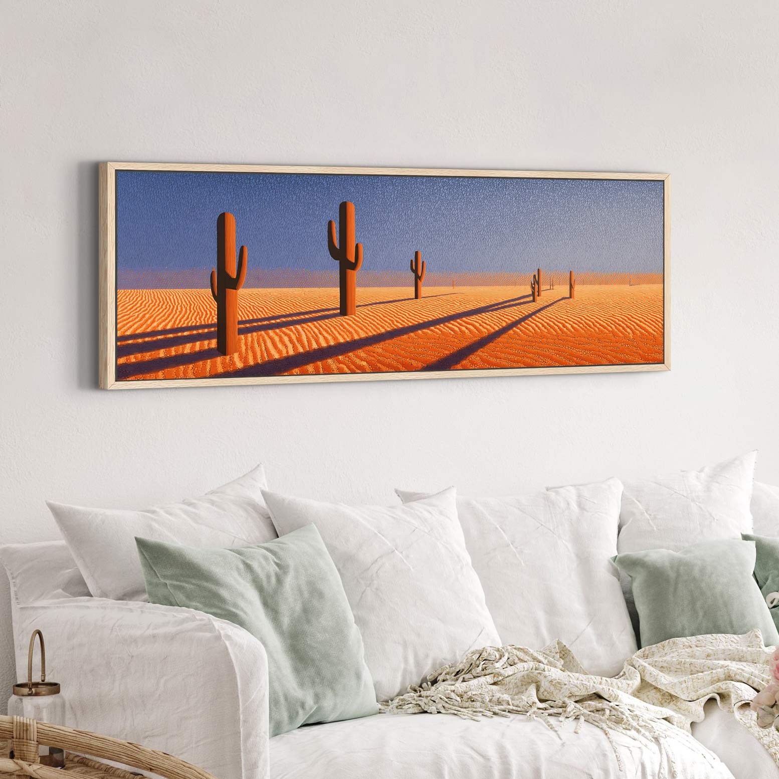 Canvas wall art in interior setting.