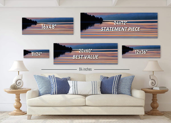 Canvas wall art in interior setting.