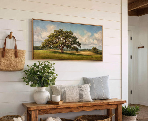 Canvas wall art in interior setting.