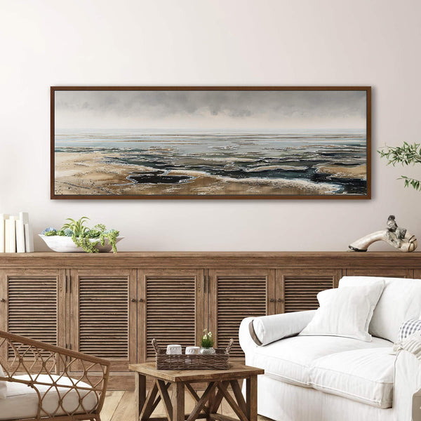 Canvas wall art in interior setting.
