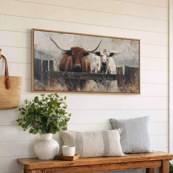 Canvas wall art in interior setting.