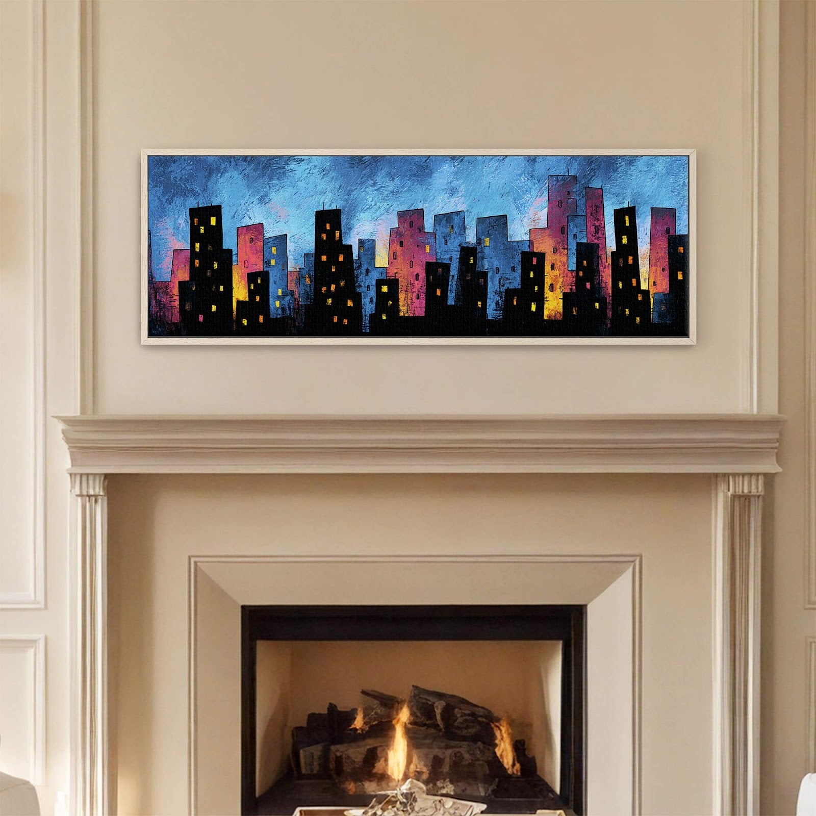 Canvas wall art in interior setting.