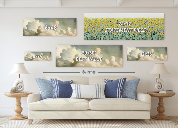 Canvas wall art in interior setting.