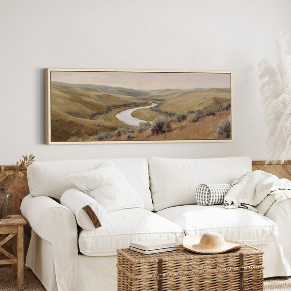 Canvas wall art in interior setting.